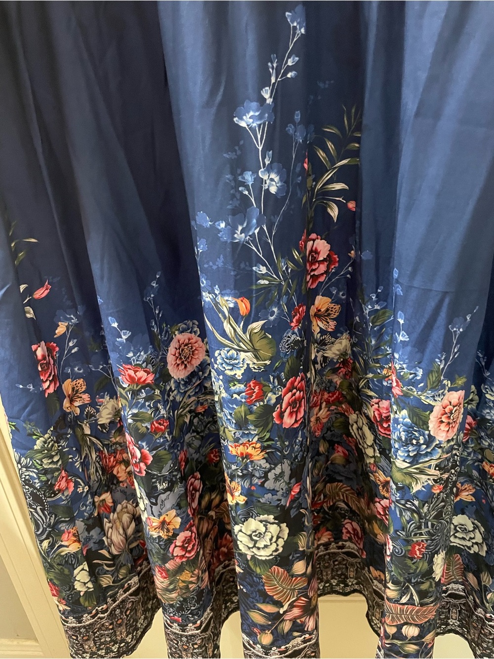 BloomChic Navy Floral V-Neck Maxi Dress - Picture 3 of 5